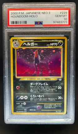 2000 Pokemon Japanese Neo 3 Houndoom Holo Rare #229 PSA 10 Gem Mint - Image 1
