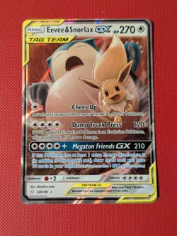 Pokemon TCG - Eevee & Snorlax GX - 120/181 Tag Team - Team UP LP/EXC - Image 1