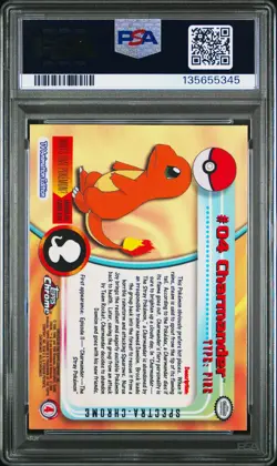 2000 TOPPS CHROME POKEMON T.V. SPECTRA #4 CHARMANDER PSA 10 - Image 2