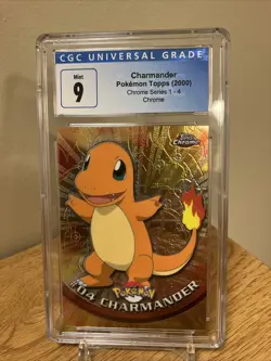 2000 Topps Pokemon Chrome Series 1-4 CHARMANDER CGC 9 - Image 1