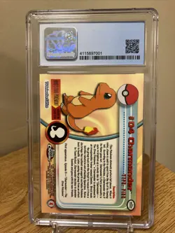 2000 Topps Pokemon Chrome Series 1-4 CHARMANDER CGC 9 - Image 2