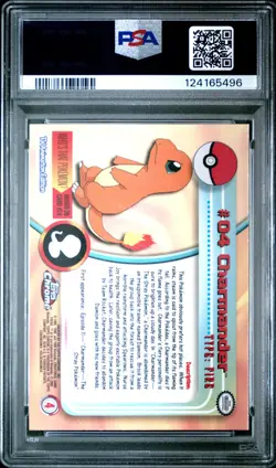 2000 TOPPS CHROME POKEMON T.V. #4 CHARMANDER PSA 10 - Image 2