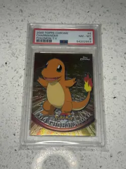 2000 Topps Chrome Pokemon #4 Charmander PSA 8 - Image 1