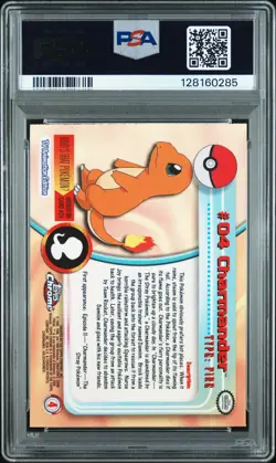 2000 TOPPS CHROME POKEMON T.V. #4 CHARMANDER PSA 7 - Image 2