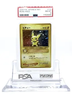 Pokemon Neo Genesis 172 PSA 8 Pichu Holo Card Japanese Edition - Image 1