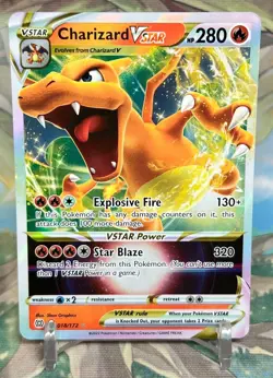 Charizard VSTAR 018/172 Ultra Rare Brilliant Stars Pokemon Card NM-MINT - Image 1