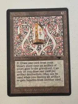 Magic the Gathering MTG Antiquities Urza's Miter LP+ (Beta Bob) - Image 1