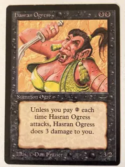 Magic the Gathering MTG Arabian Nights Hasran Ogress Dark MP (Beta Bob) - Image 1