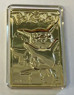 1999 Burger King Pokemon Pokeball with 23K Gold Plated Card PIKACHU Red Box COA - Image 2