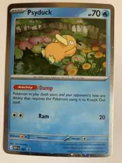 Pokemon TCG Mega Evolutions Psyduck 007 Me1 Black Star Promo. NM - Image 1