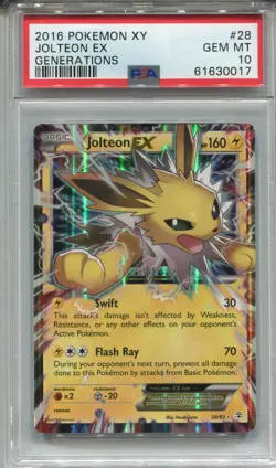Pokemon X & Y Generations Card #28 Jolteon Ex PSA 10 - Image 1