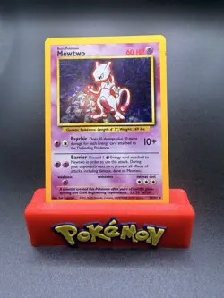 Mewtwo 10/102 - Base Set Unlimited Holo Rare Pokemon TCG - MP - Image 1