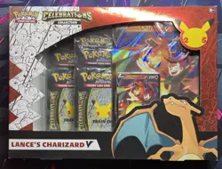 Pokemon TCG: Celebrations 25th Anniversary- Lance's Charizard V Box New & Sealed - Image 1