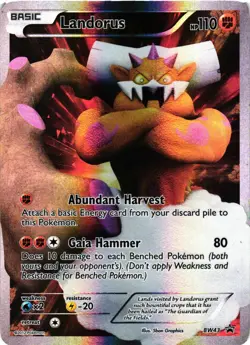 Pokemon TCG Landorus BW43 2012 Black & White Black Star Promo Holo HP - Image 1