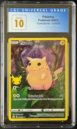CGC 10 PRISTINE Pikachu 2021 Celebrations 005/025 Holo Pokemon Card - Image 1