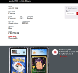 CGC 10 PRISTINE Pikachu 2021 Celebrations 005/025 Holo Pokemon Card - Image 4