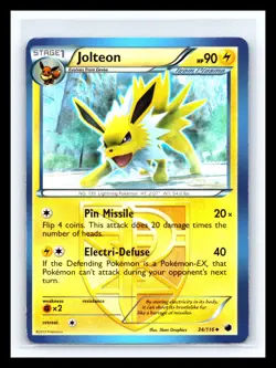 💥 Pokemon 2013 TCG Jolteon # 34/116 Black & White Plasma Freeze Non Holo - Image 1