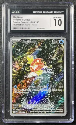 MAGIKARP CGC 10 2023 POKEMON PALDEA EVOLVED #203/193 ILLUSTRATION RARE HOLO IR 7 - Image 1