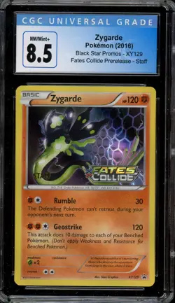 Zygarde XY129 STAFF Prerelease Fates Collide Promo 2016 Pokemon CGC 8.5 NM/Mint+ - Image 1