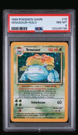 1999 Pokemon Base Set Venusaur Holo 15/102 PSA 8 Near Mint - Mint - Image 1