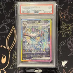2025 POKEMON PRE EN-PRISMATIC EVOLUTIONS #149 VAPOREON EX PSA 9 - Image 1