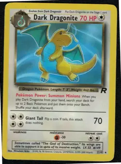 Dark Dragonite 22/82 Non Holo Team Rocket LP Pokemon Card HQ Scan - Image 1