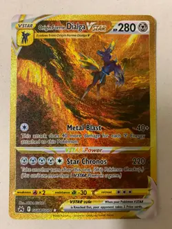 pokemon crown zenith Dialga gold V star card - Image 1