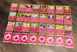 32 LOT Pokemon Cards DISCONTINUED FAIRY PINK Lot 2 Holos Rare TCG ALL DIFFERENT - Image 1