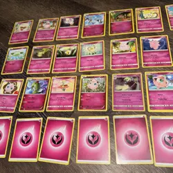 32 LOT Pokemon Cards DISCONTINUED FAIRY PINK Lot 2 Holos Rare TCG ALL DIFFERENT - Image 3