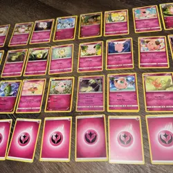 32 LOT Pokemon Cards DISCONTINUED FAIRY PINK Lot 2 Holos Rare TCG ALL DIFFERENT - Image 4