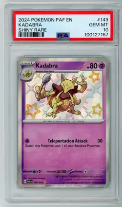 2024 POKEMON PAF EN-PALDEAN FATES SHINY RARE #149 KADABRA PSA 10 - Image 1