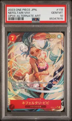 PSA 10 One Piece Japanese Nefeltari Vivi Alt Art OP04-118 Kingdoms of Intrigue - Image 1