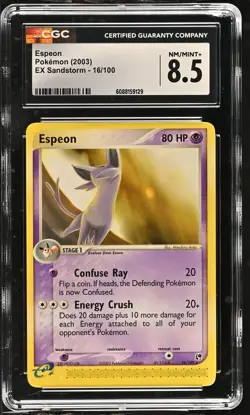 CGC 8.5 Espeon 2003 EX Sandstorm 16/100 Pokemon Card - Image 1