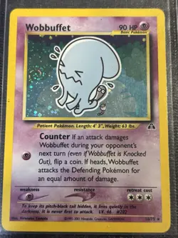 Pokemon TCG Wobbuffet Neo Discovery Holo Card 16/75 Unlimited Rare, LP Condition - Image 1