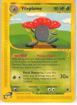 Vileplume 69/165 Rare Expedition Base Set Pokemon MP - Image 1