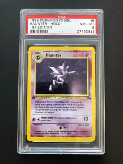 1999 Fossil Haunter 1st Edition Holo PSA 8 Mint #6/62 Rare First Vintage Pokemon - Image 1