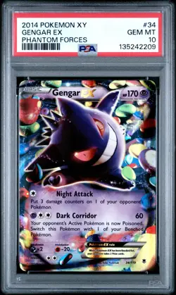PSA 10 GEM MINT Gengar EX 34/119 Ultra Rare Holo Pokemon Phantom Forces - Image 1