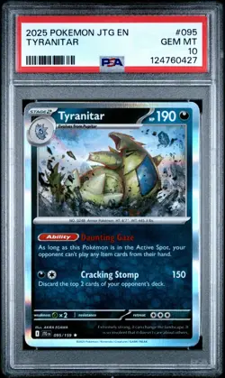 PSA 10 GEM MINT Tyranitar 095/159 Pokemon SV Journey Together *POP 33 - Image 1