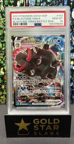 Pokemon 2021 Blastoise VMAX #103 BSP Blastoise VMAX Battle Box GEM MINT PSA 10 - Image 1