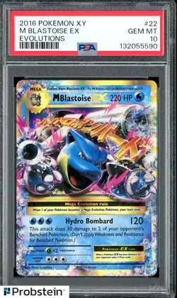 2016 Pokemon XY Evolutions #22 M Blastoise Ex PSA 10 GEM MINT - Image 1