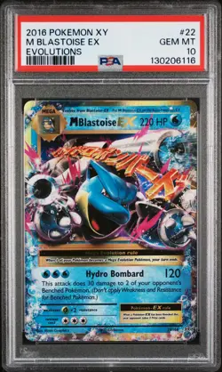 2016 POKEMON XY EVOLUTIONS #22 M BLASTOISE EX PSA 10 - Image 1