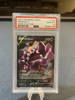 Pokemon 2020 Vivid Voltage Drapion V Holo Rare #106/185 PSA 10 GEM MINT!! - Image 1