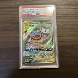 Pokemon 2019 SM Cosmic Eclipse Blastoise Piplup Tag Team GX #215/236 PSA 9 - Image 3