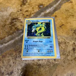 Pokemon TCG SHADOWLESS Gyarados Holo Rare Card Base Set 6/102 RAW - Image 1