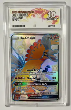 Pokemon Ho-Oh GX Full Art Holo Ace 10 Card Hidden Fates SV50/SV94 Gem Mint 💎 - Image 1