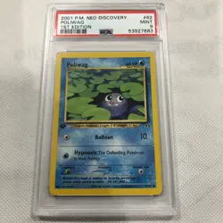 2001 Pokemon Neo Discovery 1st Edition Poliwag #62 PSA 9 - Image 1