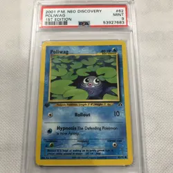 2001 Pokemon Neo Discovery 1st Edition Poliwag #62 PSA 9 - Image 2