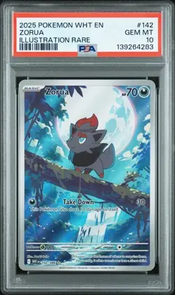 Zorua 2025 Pokemon White Flare # 142 Illustration Rare PSA 10 - Image 1