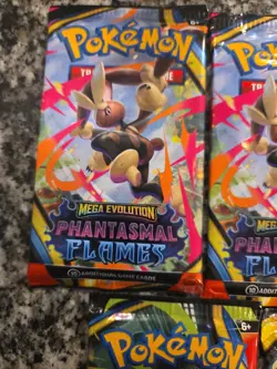 POKEMON TCG MEGA EVOLUTION PHANTASMAL FLAMES FACTORY SEALED BOOSTER PACK 5 PACK - Image 2