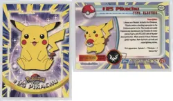 Pikachu 1st Printing (Blue Topps Logo) Pokemon TV Animation Edition Series 1 #25 - Image 3